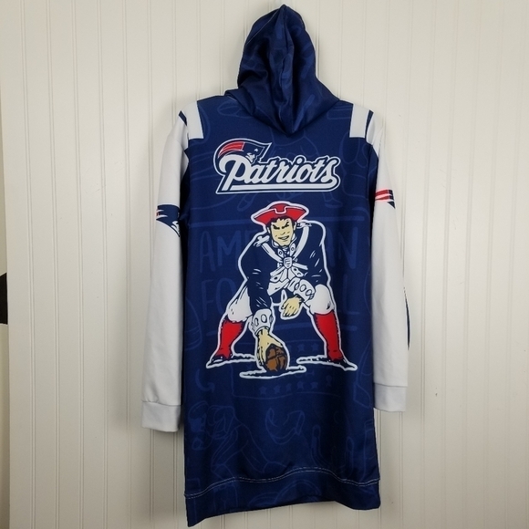 New England Patriots All Over Print Hoodie Dress Football NFL Boston Athleisure - Picture 5 of 7